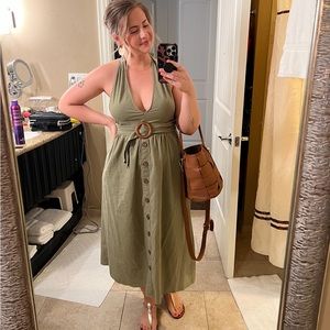 Lulus Linen Halter Dress